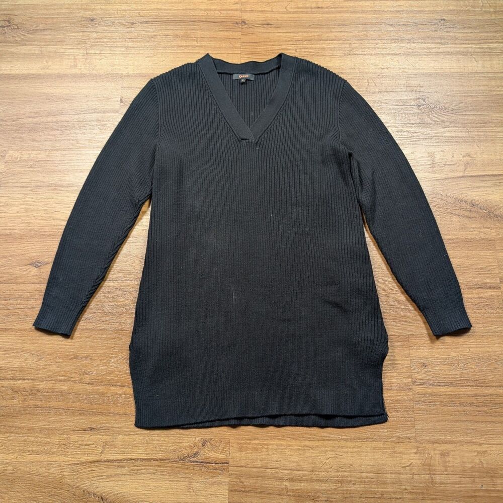 Quince Fisherman Side Zip Maternity Nursing Sweater Black Small Organic Cotton